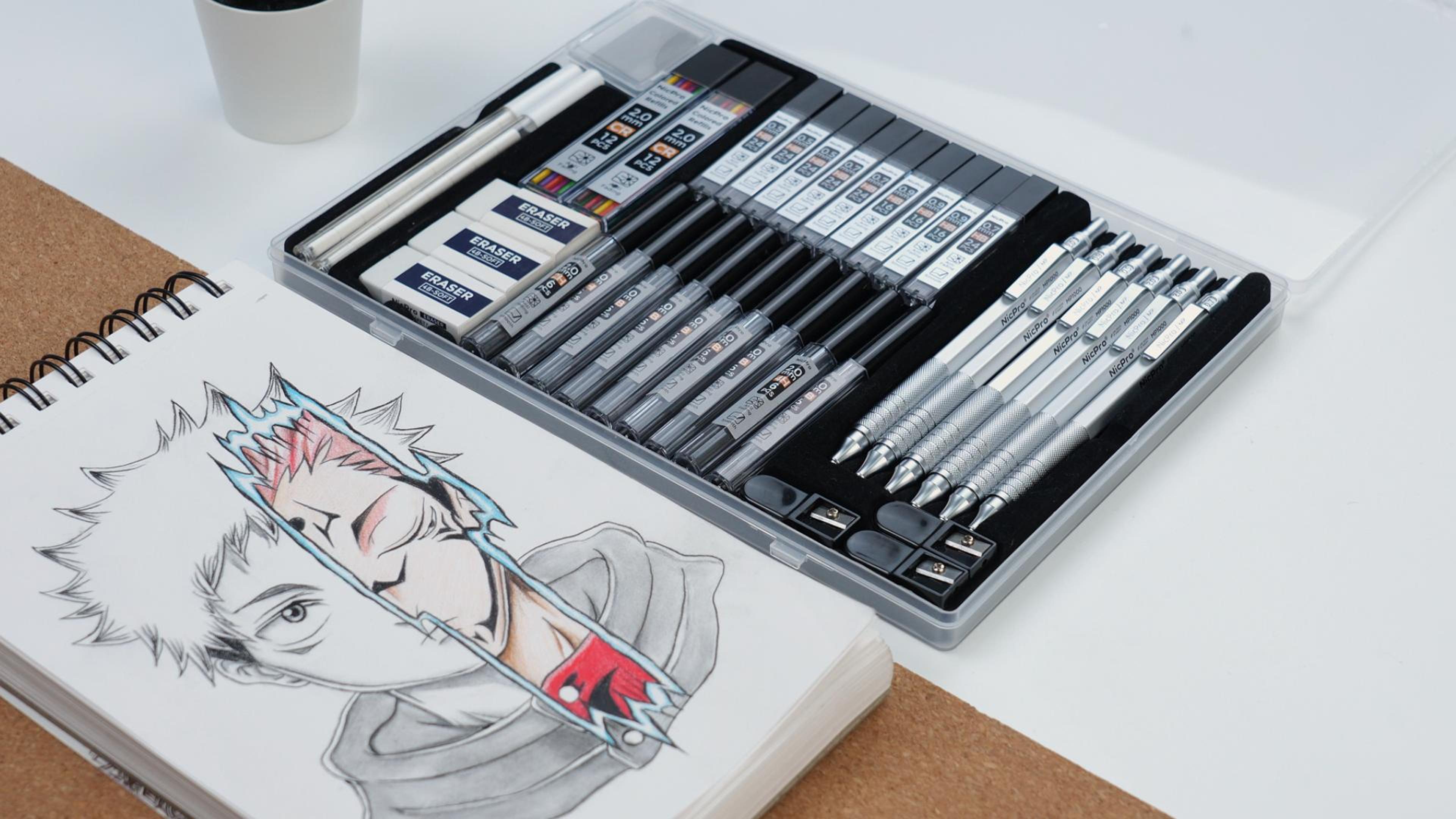 Amazon.com : Nicpro 35PCS Silver Metal Mechanical Pencil Set in